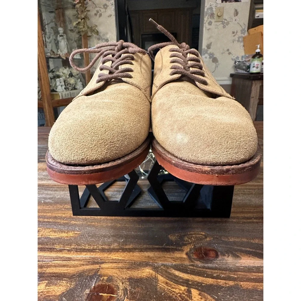 Lands End Mens Tan Suede Derby Shoes‎ 9.5 W Plain Toe Brick Sole 35356 Brazil